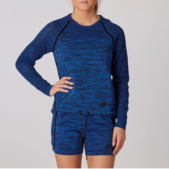 Nike Women's Heathered Blue Sweatshirt - Picture 1 of 4